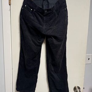 Black Corduroy Straight Leg Pants